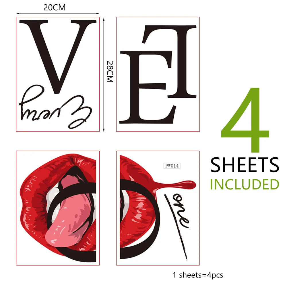 

Sexy Lips Anime Cartoon Wall Stickers for Baby Room Door Decoration Stickers Child Room Decor Waterproof Vinyl Wall Decal Kawaii