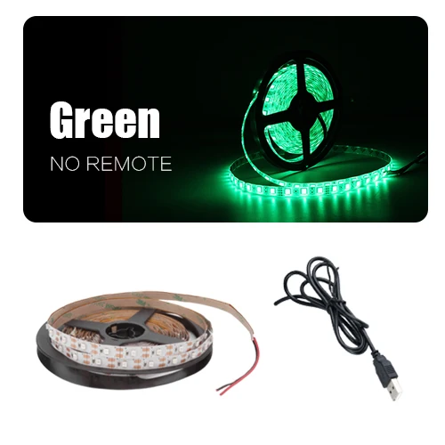 Green DC 5 В Светодиодная лента USB кабель питания гибкий светильник 50 см 1 м 2 м 3 м 4 м 5 м SMD 2835 мини 3Key Настольный Декор ТВ фоновый светильник ing - Испускаемый цвет: Green