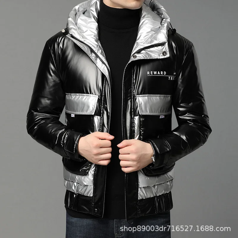 

2020 Winter new white duck down men's casual down jacket men's bright thin warm down jacket men's wear