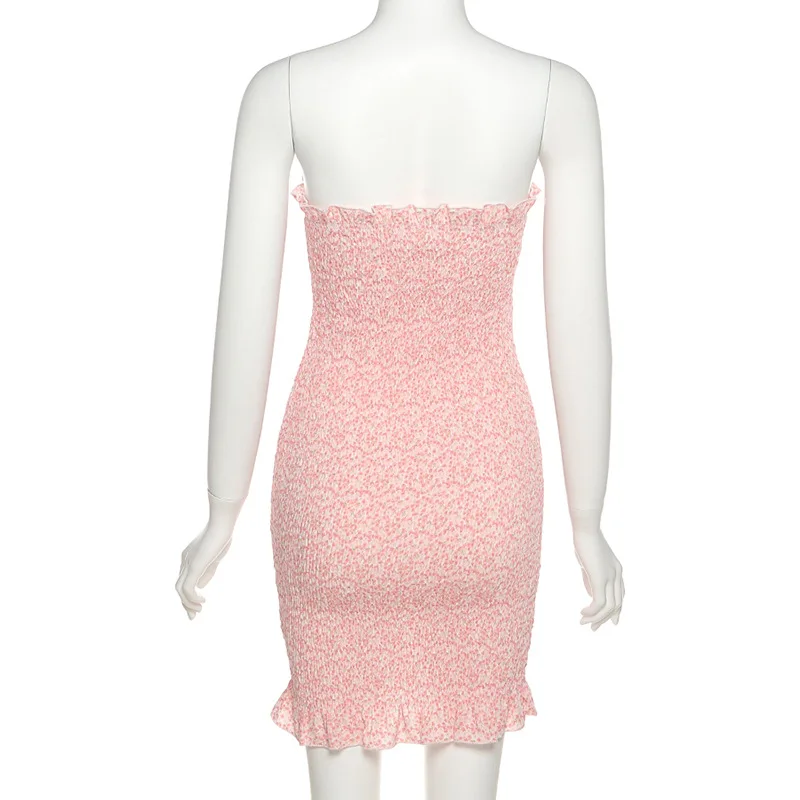 

Mini Off Shoulder Dress A-Line Summer Sexy Dress Floral Pattern High Waist Printing Fashion Vestidos Streetwear Skinny Dresses