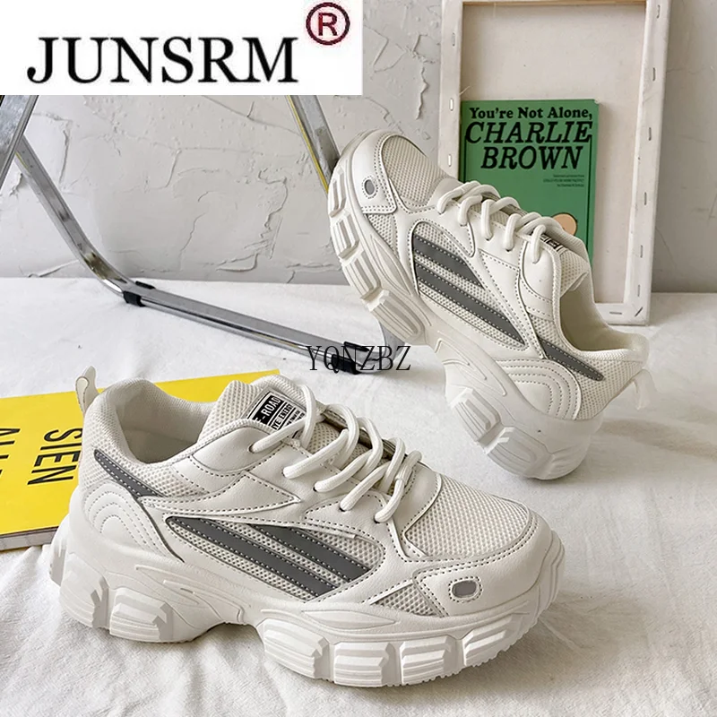 

Women's Sports Shoes 2021 Fashion Mesh Breathable Vulcanized Shoes Women's Autumn New Comfortable Casual Platform Dad Shoes