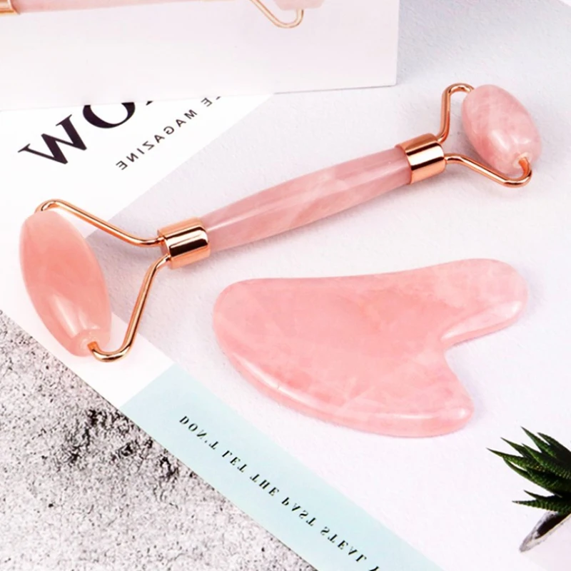 

VJ Fashion Gua Sha, розовый ролик для лица, двойная головка, инструмент для расслабления кожи рук и шеи, ролик для тела, подарки