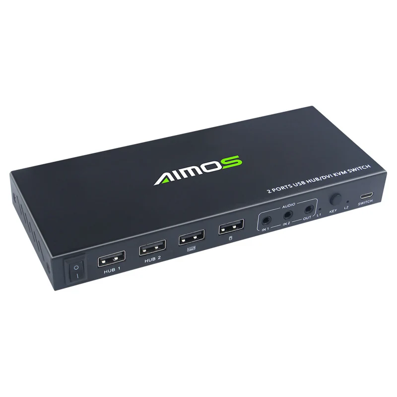 

KVM-переключатель AIMOS, 2 порта HDMI, DVI, USB-переключатель, 2 в 1, разветвитель для общей клавиатуры, мыши, PS4