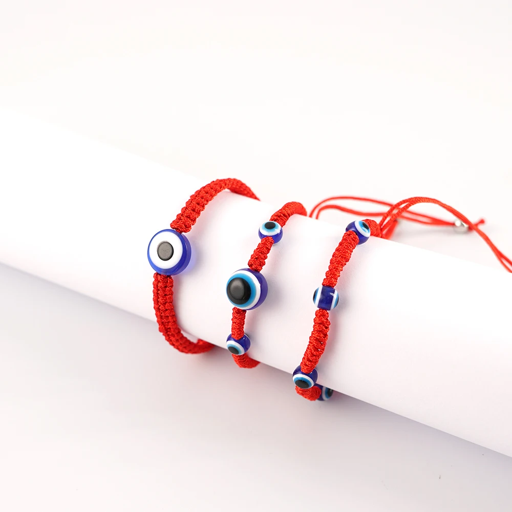

Lucky Eye Turkish Evil Eye Bracelets For Women Men Handmade Braided Rope Chain Red Bracelet Female Adjustable Bracelet Jewelry