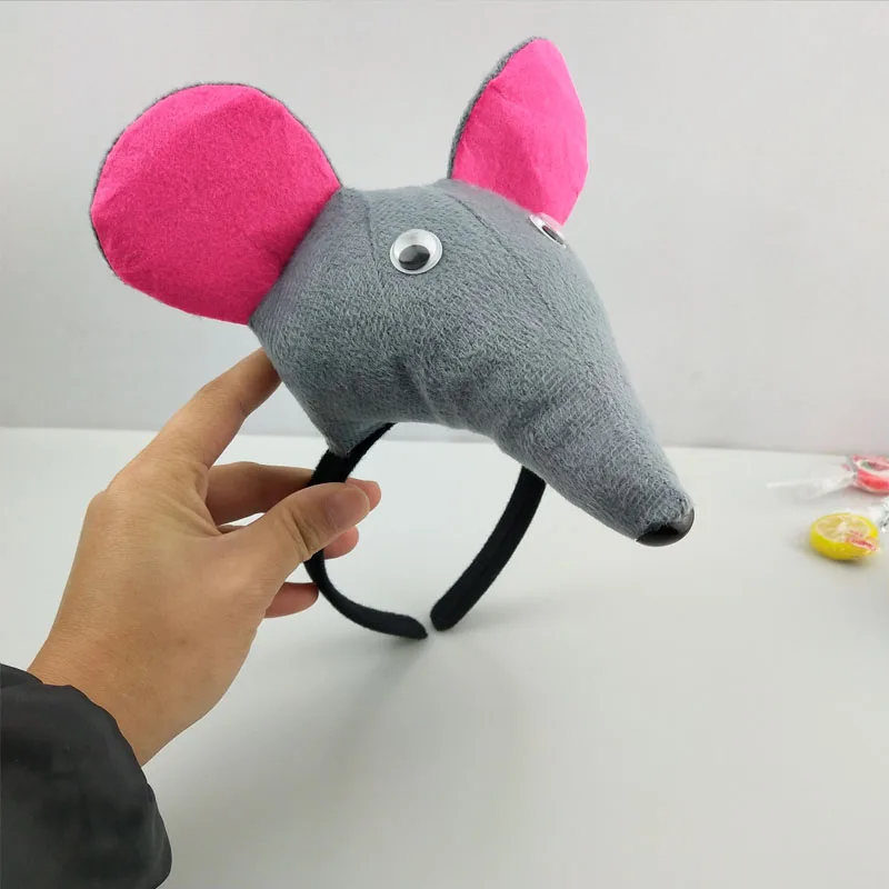 3D животное мышь крысиные уши головной убор повязка для волос мальчиков и девочек