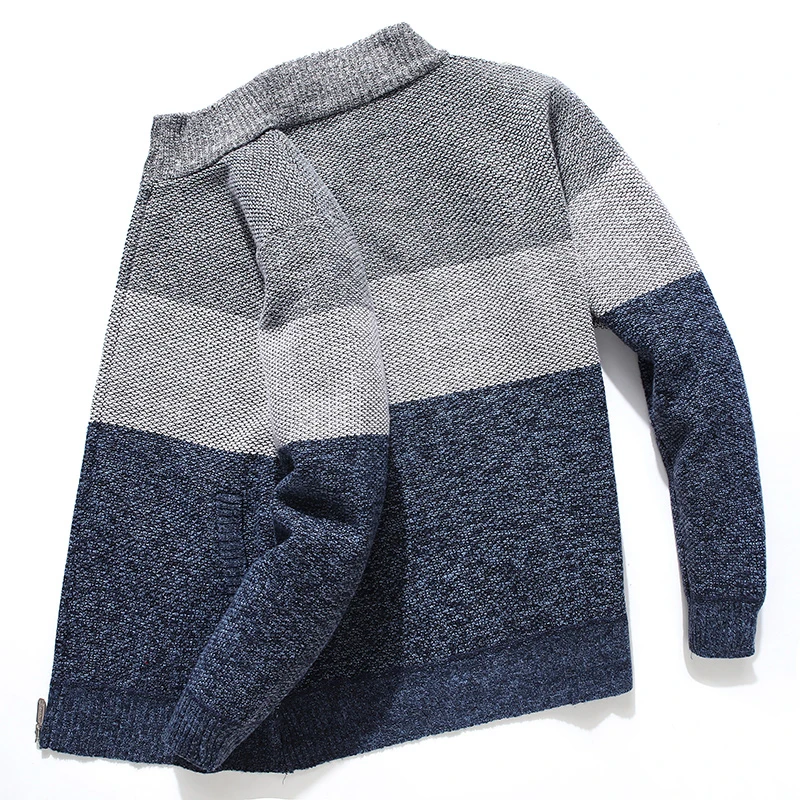 2020 new cardigan men sweater striped grey mens sweater oversized knitted cardigan warm clothes for man 3xl korean style homme free global shipping