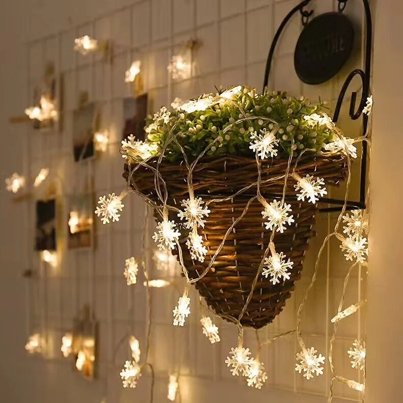 

Led Lights Fairy Light Outdoor Garland Light Snowflakes Christmas Lights Party Wedding Decoration Garland Led Adornos De Navidad