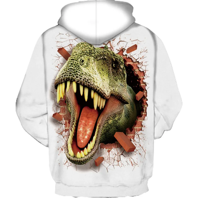 

2021 Spring And Autumn 3D Printed Dinosaur Hoodie Cool Fashion Sweatshirt