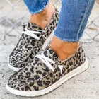 Женские холщовые кроссовки на шнуровке, с леопардовым принтом, Размеры 35-43