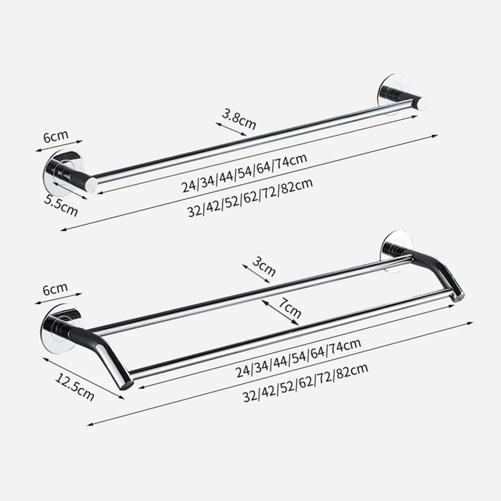Ванная комната настенный Полотенца стойки двойной держатель направляющей