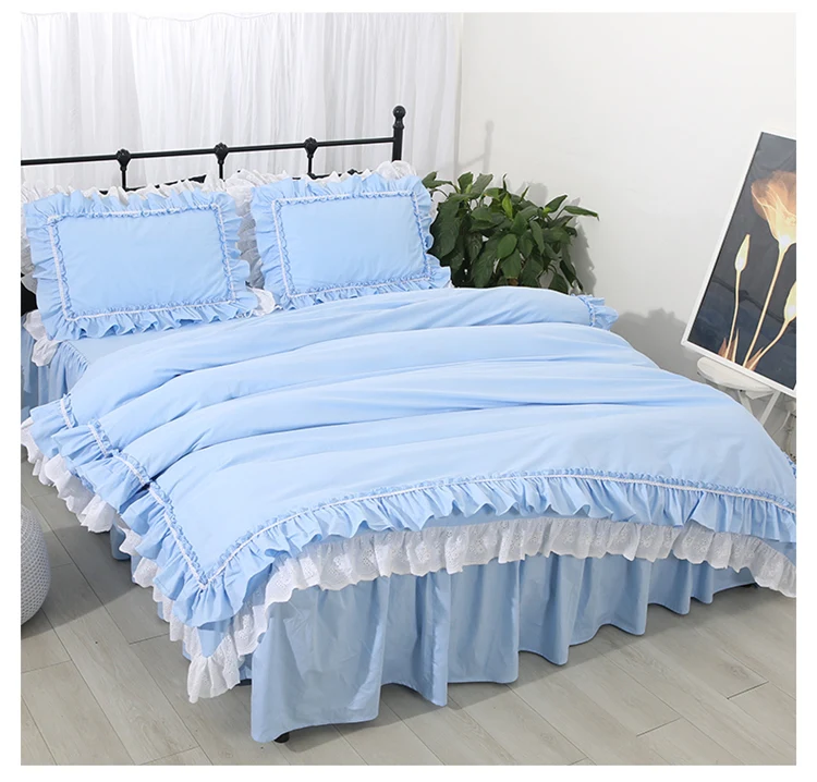 Восхитительный роскошный комплект постельного белья синий Королевский размер