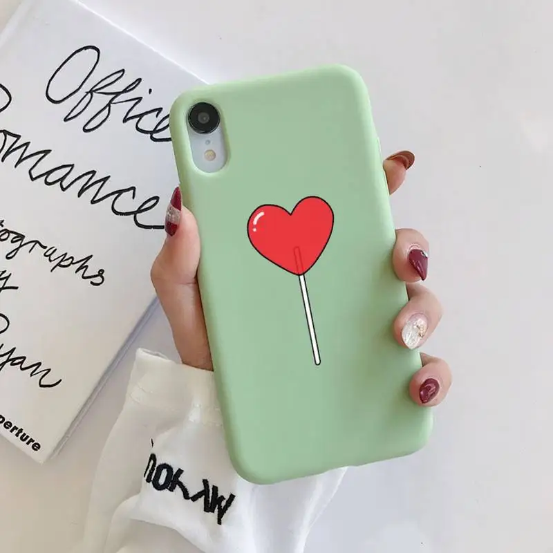

Lollipop Phone Case Liquid Silicone Phone Case for iPhone 11 Pro Max XR XS X Soft Candy Cover for iPhone 6 6S 7 8 Plus Cases
