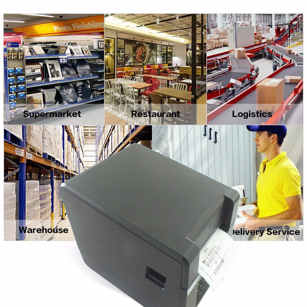 Бесплатная доставка принтер для термальных этикеток 80 мм наклеек с USB Bluetooth