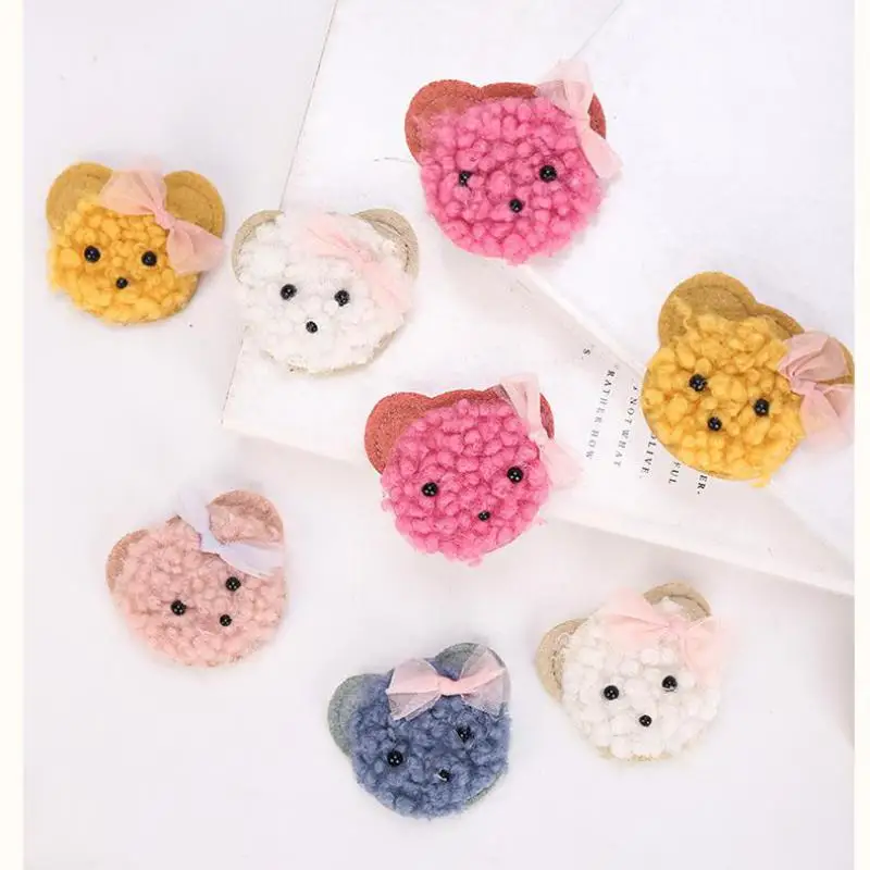 

Нашивки плюшевые с мультяшным медведем, 4 шт., 50 х60 мм