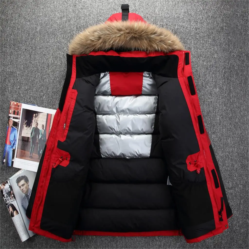 Утепленная Мужская парка мужская зимняя куртка 2019 верхняя одежда с меховым