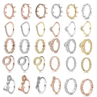 С украшением в виде кристаллов Серебристые Цвет кольцо для женщин с цветочным узором любовь, сердце, Корона Кольца частью бренда кольцо ювелирные изделия дропшиппинг специальное предложение