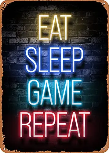 

Gaming Gamer Quotes Quote Vintage Look Metal Sign Patent Art Prints Retro Gift 8x12 Inch