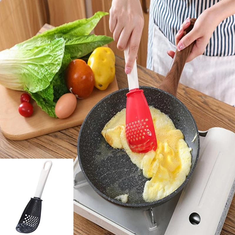 

Kitchen Cooking Spoon Potato Garlic Press Mashed Colander Spoon Cuisine Slotted Baby Food Supplement Hanging Hole Supplies