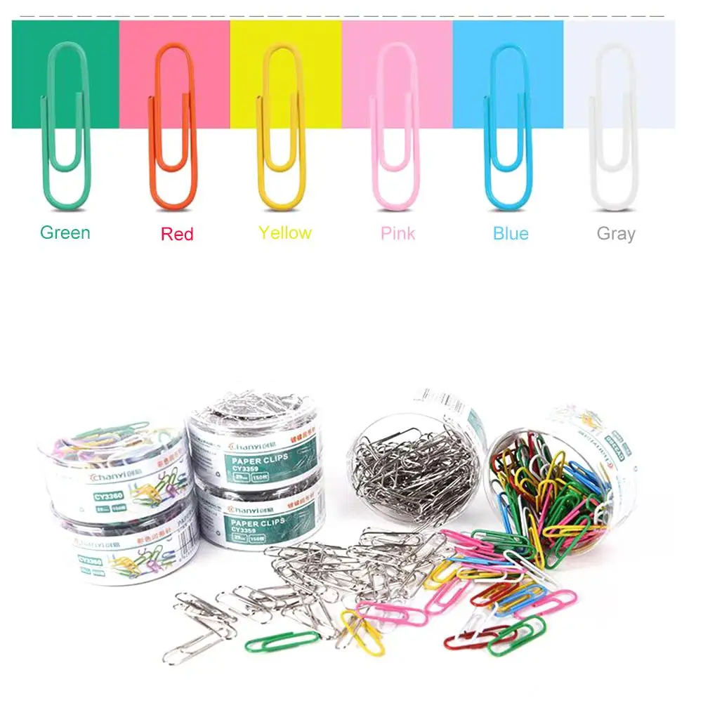 100 шт цветной металлический скрепка для бумаги канцелярские принадлежности