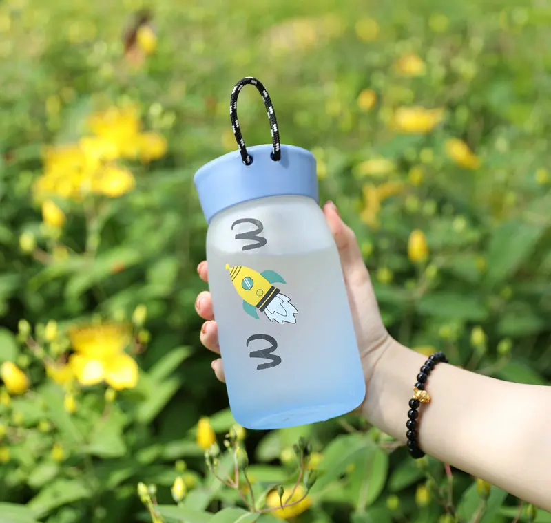 Креативная стеклянная бутылка для воды прозрачные матовые бутылки с рукавом