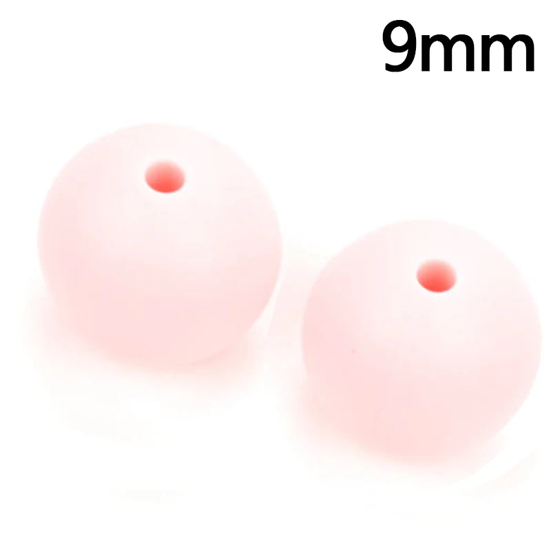 Rose quartz LOFCA 50 шт./партия 9 мм Силиконовые Бусы Длинные Прорезыватели для зубов еда без бисфенола-а класс детский Прорезыватель жевательные DIY ювелирные изделия ожерелье изготовление - Цвет: Rose quartz
