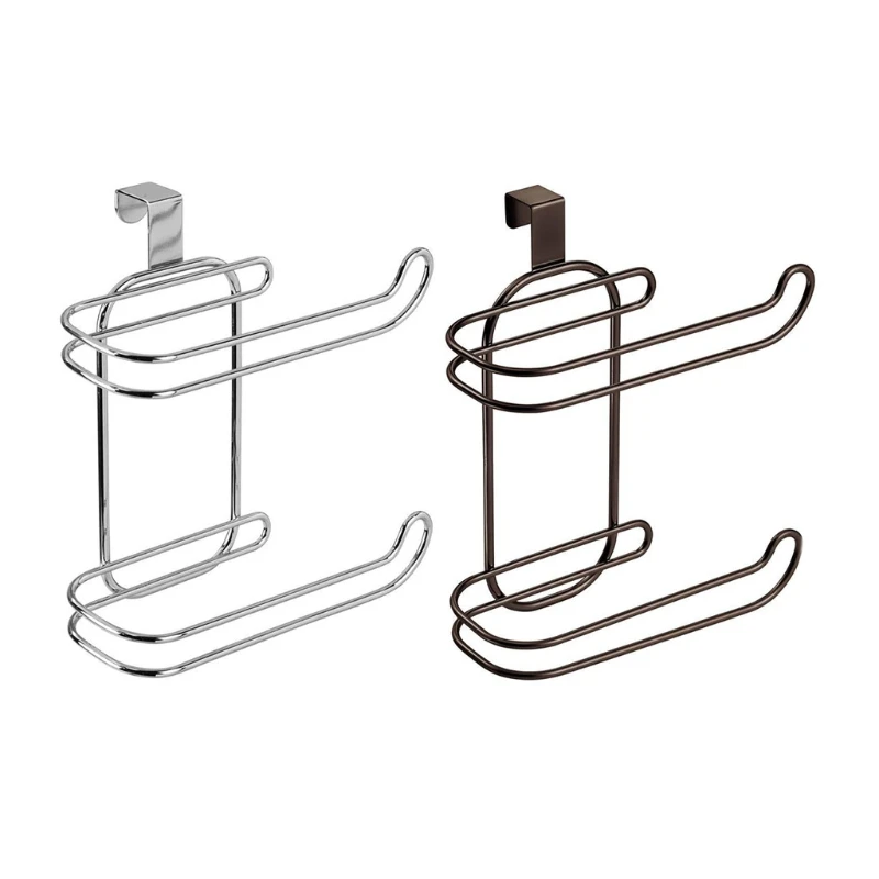 

Hold 2 Rolls Metal Compact Hanging Over The Tank Toilet Tissue Paper Roll Holder Bathroom Accessories Toilet Holder