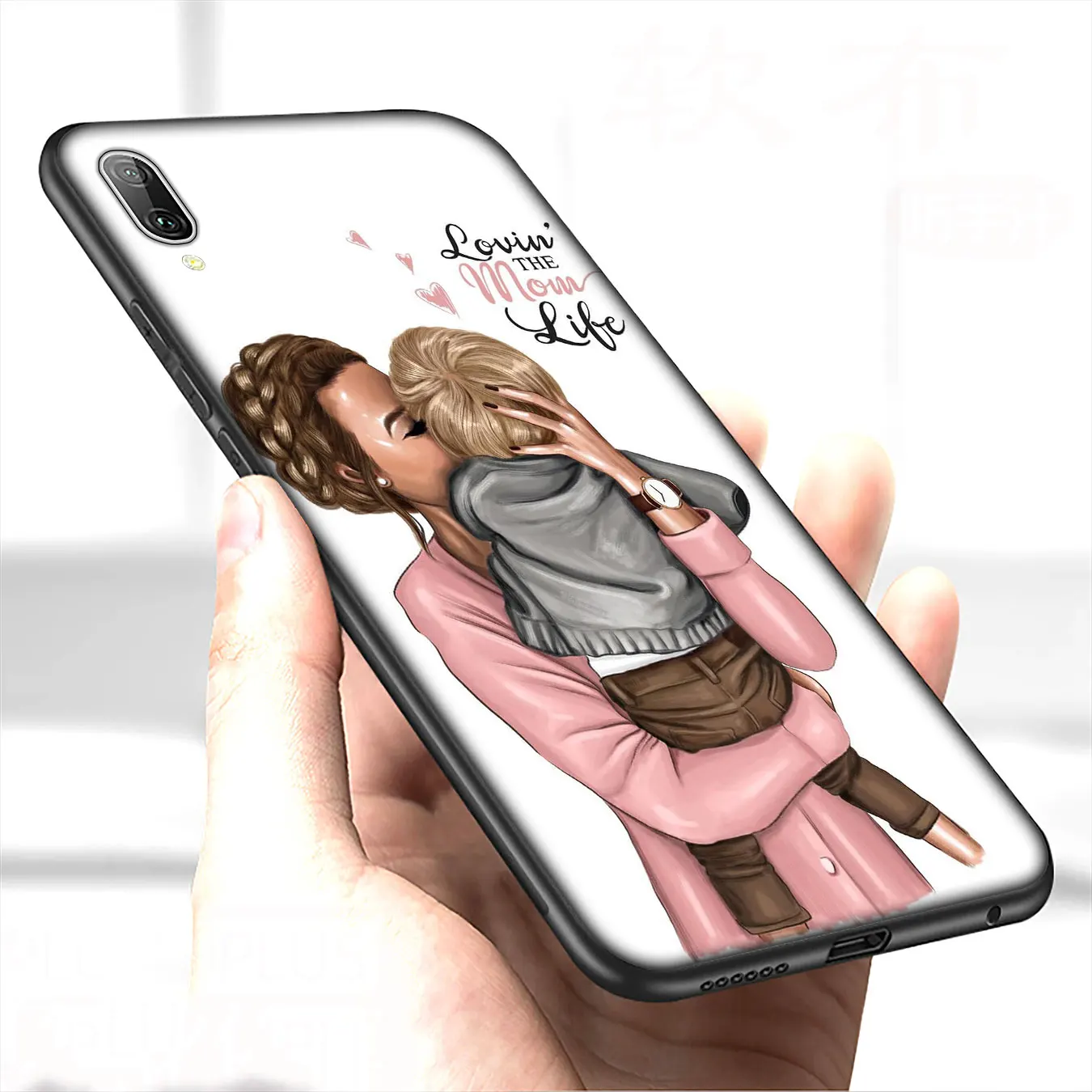 Black Brown Hair princess Baby Mom Girl Soft Case for Huawei Y9 Y7 Y6 Prime 2019 Honor 20 10 9 9X 8C 8X 8 Lite 7C 7X 7A Pro |