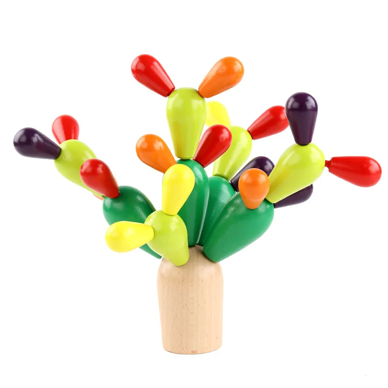 

Wooden Children's Stacked Building Blocks Baby Hands-on Splicing Cactus Puzzle Multifunctional Disassembly Assembly Tree Toy