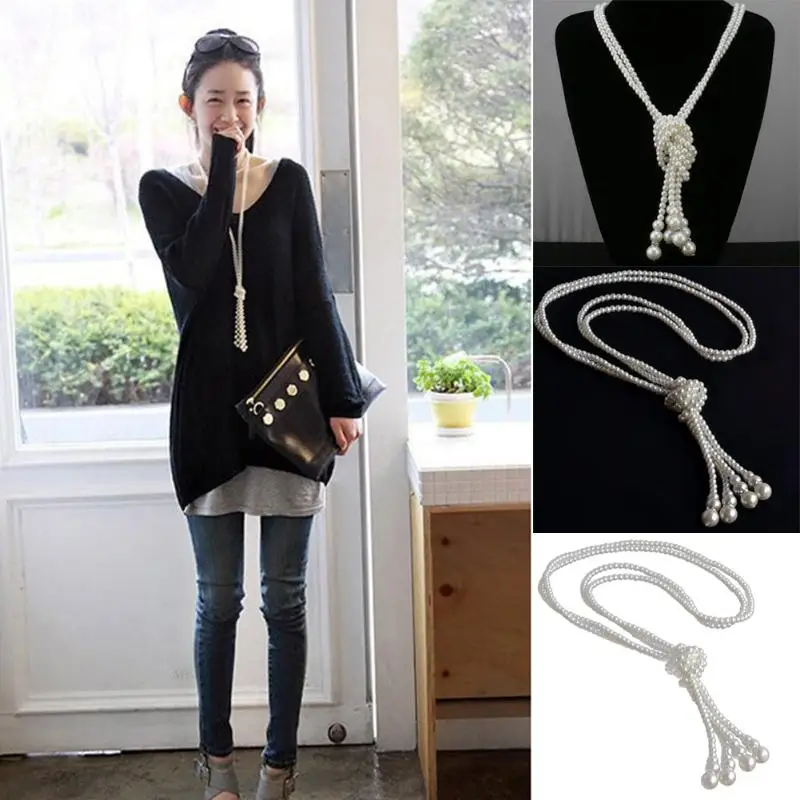 2019 Модные женские Винтажные Украшения длинное узелковое ожерелье из