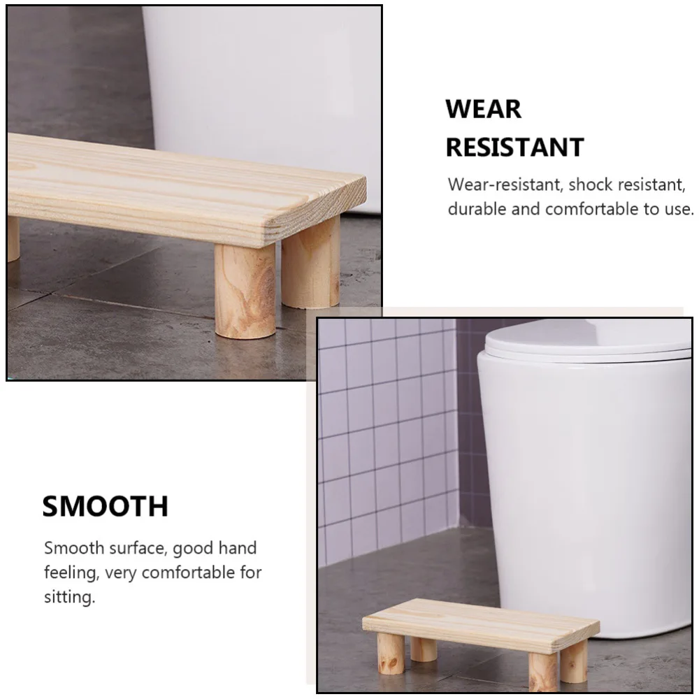 

1pc Wood Footstool Household Kid Stool Living Room Stool Furniture (Wood Color)