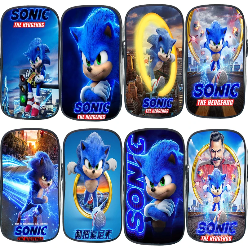 

Hot Sonic Pencil Case Students Boys Girls School Supplies Cartoon Kids Children Large Stationery Pen Bag
