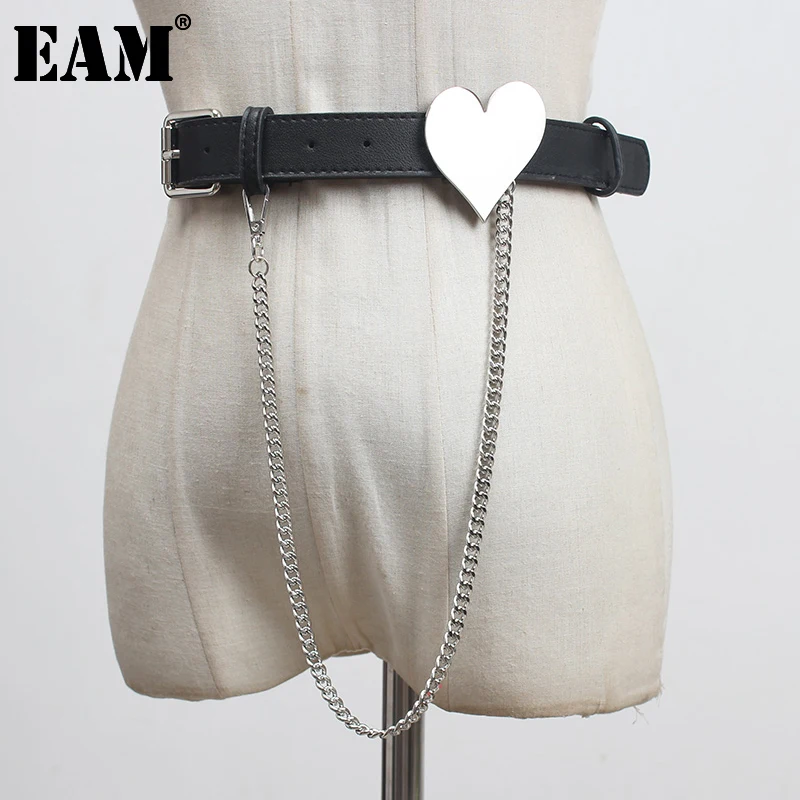 

[EAM] длинный индивидуальный ремень из искусственной кожи, с цепочкой, с разрезом, новинка, модный, универсальный, весна-осень 2022, 1DD3690