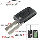 QWMEND 2 кнопки FSK или ASK Автомобильный Дистанционный ключ для Peugeot 107 207 307 307S 308 407 607, умный Автомобильный ключ CE0536, откидные ключи