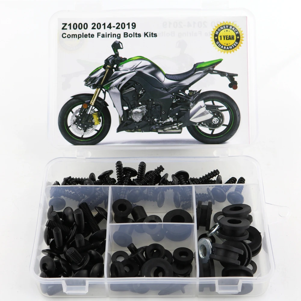 Black Для Kawasaki Z1000 обтекатель мотоцикла Полный Обтекатель Болты Комплект стальной обтекатель зажимы гайки - Цвет: Black