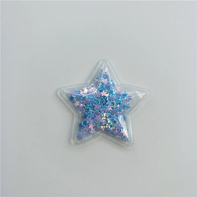 blue 30 шт./партия, маленькие размеры 3,5 см, прозрачные блестящие нашивки, аппликации для детей DIY, аксессуары для клипсов - Цвет: blue