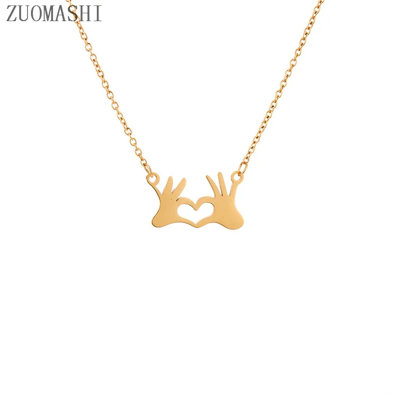 Ожерелье с жестами руки чем ожерелье жестом сердца подарок для дочери лучший