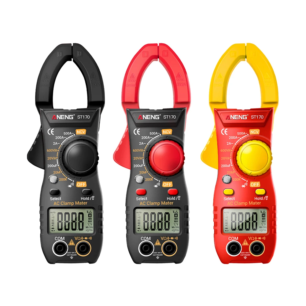 

ANENG Digital Clamp Meter DC/AC Current Multimeter Ammeter Voltage NCV Ohm Tester Diode Current Capacitance NCV Ohm Test Tool