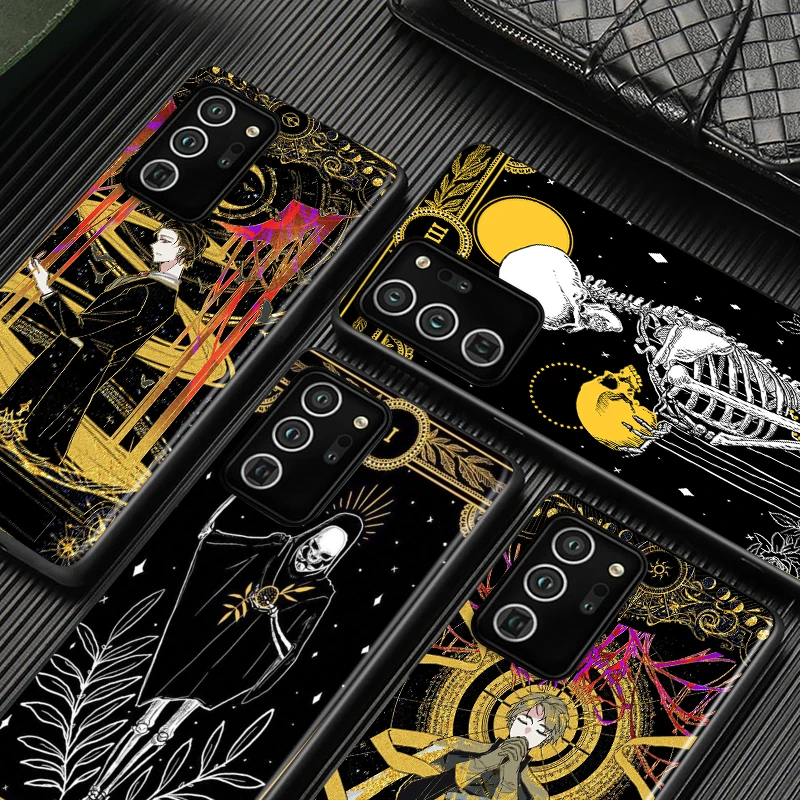 

High quality Tarot art For Samsung Galaxy S21 S20 FE Ultra Lite S10 5G S10E S9 S8 S7 S6 Edge Plus Black Phone Case