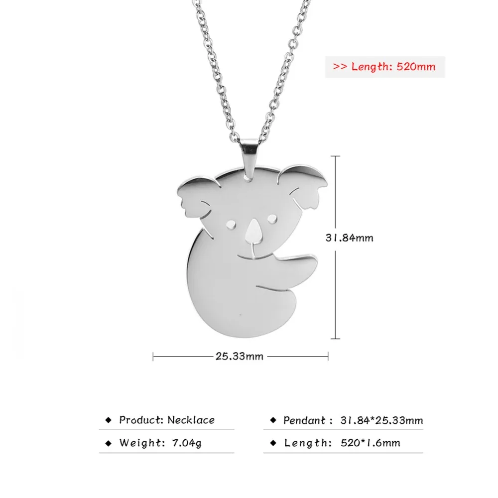 Моя Форма ожерелье коала ювелирные изделия аксессуары из нержавеющей стали