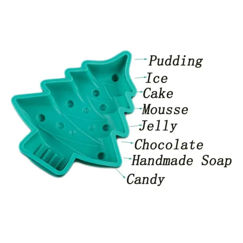 

1PCS Christmas Tree Silicone Cake Mold Xmas Tree Bread Biscuit Mould Cake Decorating Tools DIY Chocolate Cookie Baking Mold