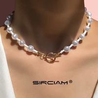 simple white seed bead baroque pearl beaded necklace for women ot clasp necklace femme choker romantic stylish%c2%a0wedding jewelry