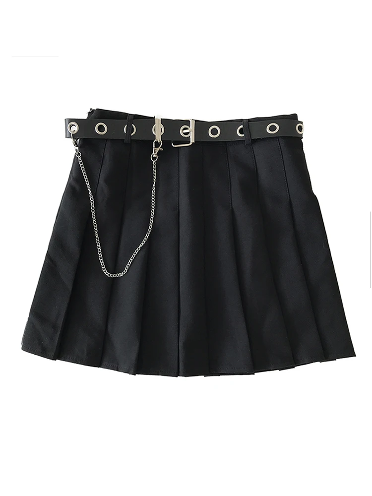 

Design sense minority black skirt women's 2021 new Korean high waist slim pleated A-line skirt