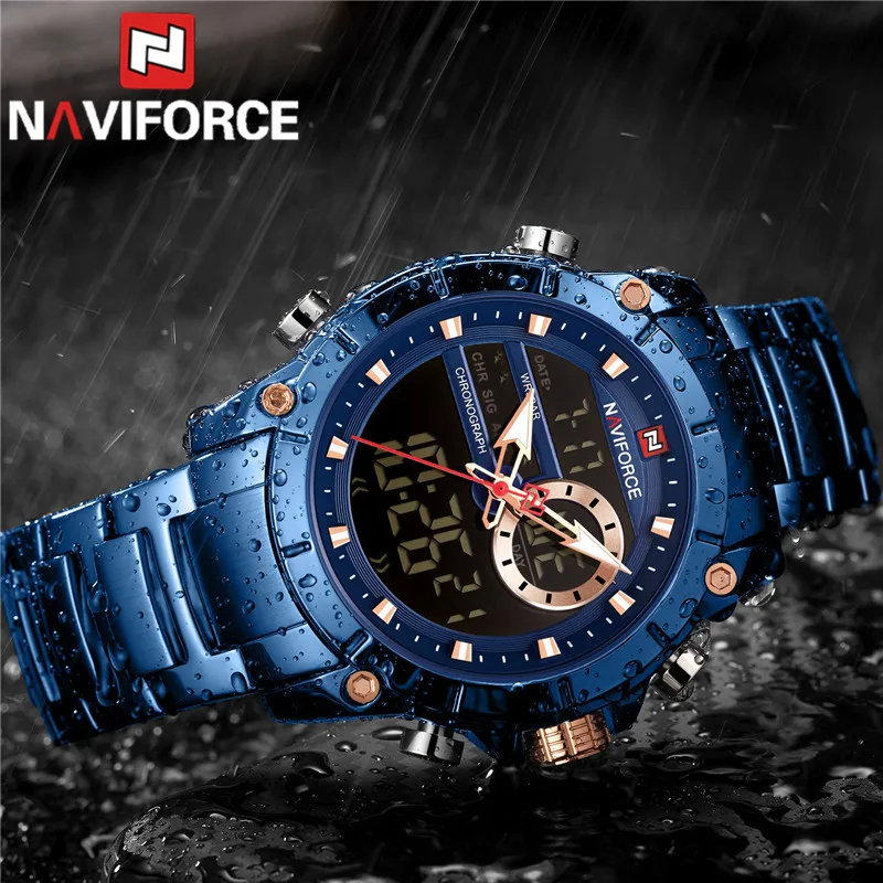 Часы наручные NAVIFORCE Мужские кварцевые брендовые Роскошные водонепроницаемые