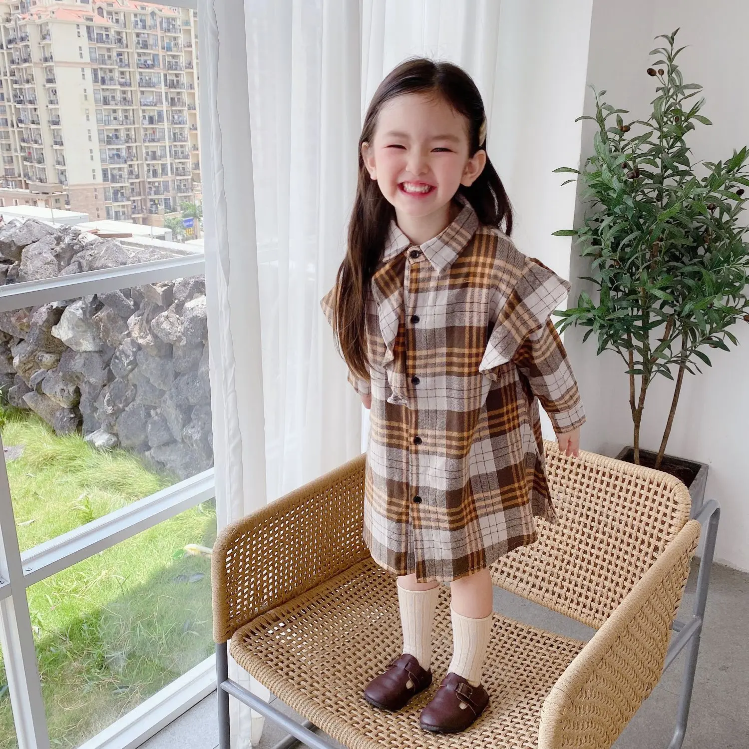 Рубашка и юбка для девочек 2020 г. новая стильная осенняя одежда детей клетчатое