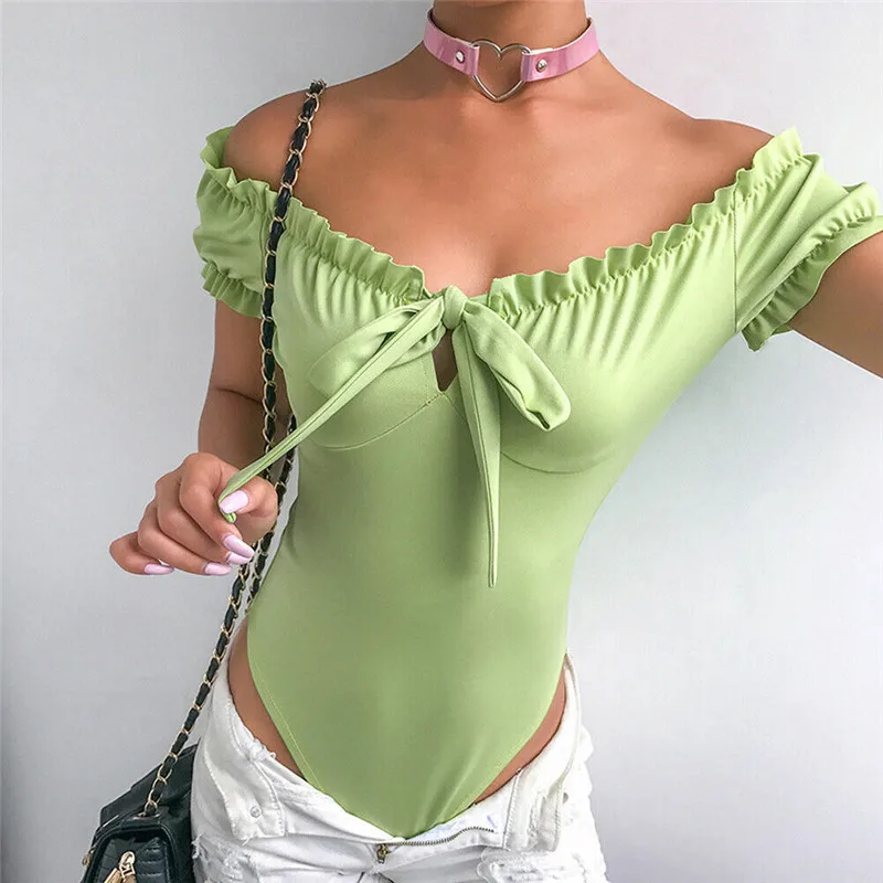 Off Shoulder women romper top Summer Strapless Ruched Sexy Bodysuit jumpsuits Overalls Costume Bandage Slim Casual Club Outfits 3
