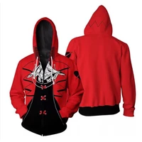 game persona cosplay costume 3d printed zip up men red hoodie