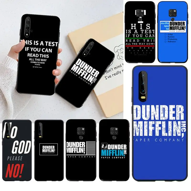 

YJZFDYRM the office dunder mifflin DIY phone Case cover Shell for Huawei P40 P30 P20 lite Pro Mate 30 20 Pro P Smart 2019 prime