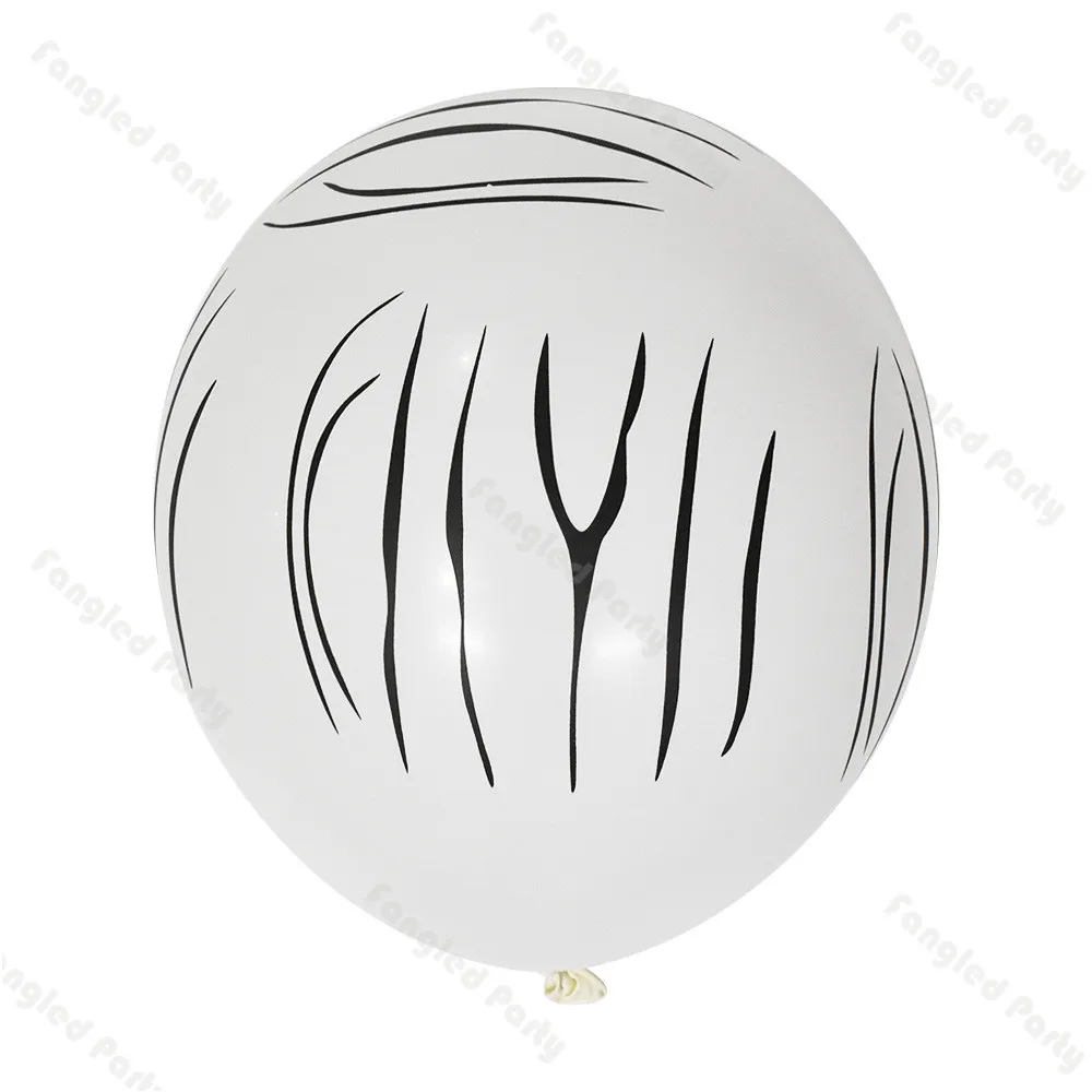 

142pcs White Black Balloons Garland Doubled Peach Nude Animal Pattern Ballon Baby Shower Birthday Party Decorations Supplies