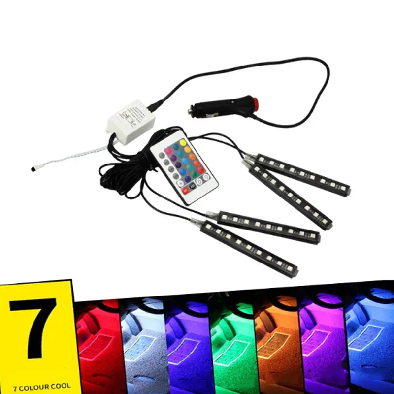 Mayitr Автомобильный ножной светильник светодиодный Атмосфера украшения s 4X салона