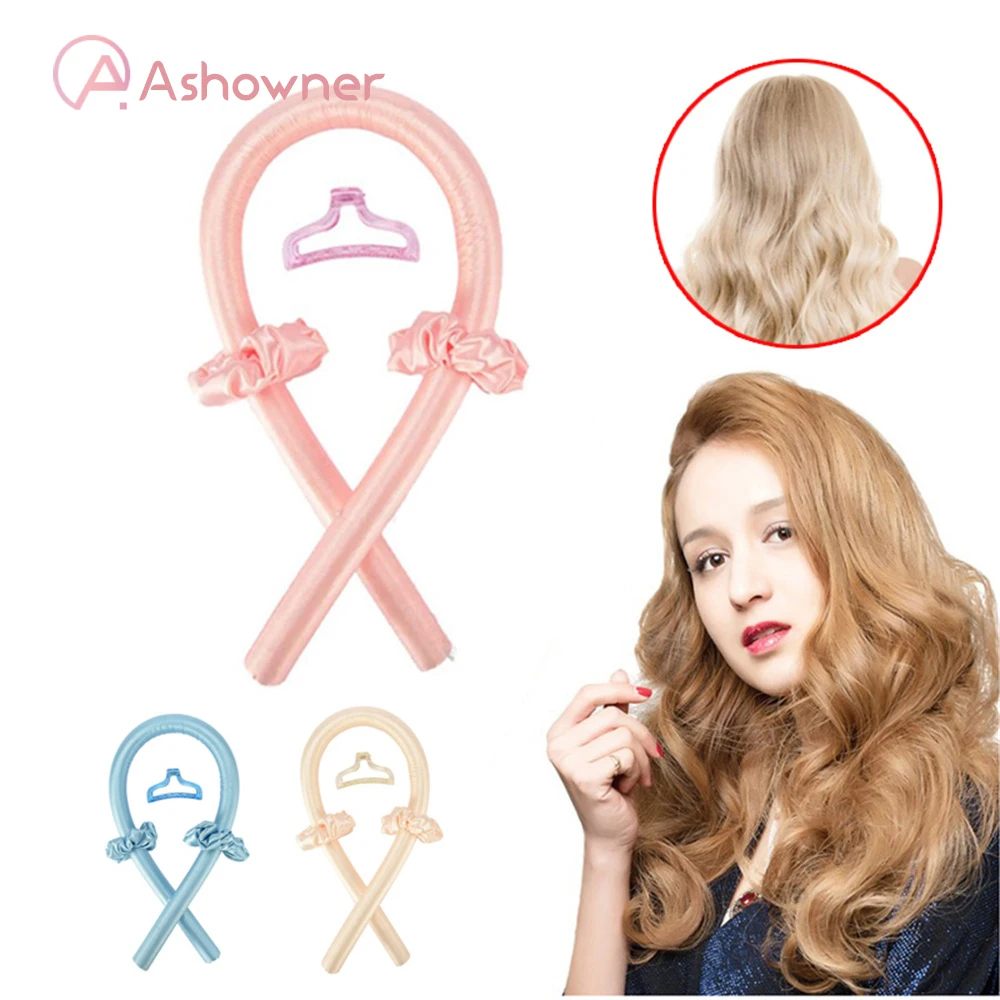 

DIY Heatless Curling Rod Headband Lazy Curler Silk Curling Ribbon Hair Make Hair Curly Sleeping Soft Headband Hair Curlers